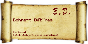 Bohnert Dénes névjegykártya