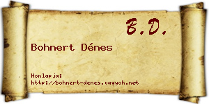 Bohnert Dénes névjegykártya