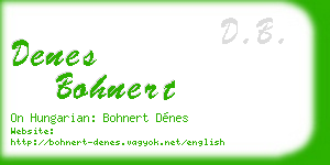 denes bohnert business card