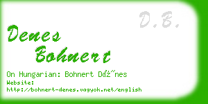 denes bohnert business card